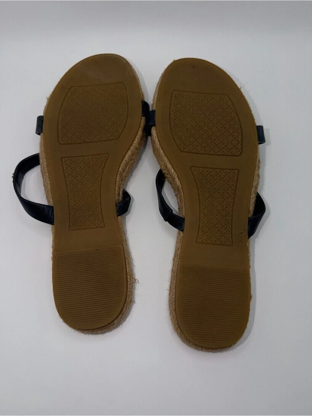 Tory Burch Black Leather Double-Strap Espadrille Slide Sandals